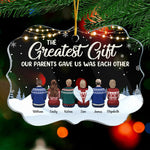 The Greatest Gift Our Parents Gave Us Was Each Other - Personalized Custom Benelux Shaped Acrylic Christmas Ornament - Gift For Family, Christmas Gift