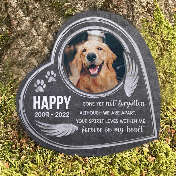 Your Spirit Lives With Me, Forever In My Heart - Personalized Memorial Stone, Pet Grave Marker - Upload Image, Memorial Gift, Sympathy Gift