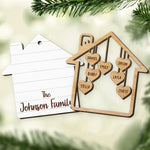 Together We Make A Family - Personalized Custom House Shaped 2 Layered Wood Christmas Ornament - Gift For Family Member, Christmas Gift