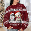 I'm A Happy Dog Dad Dog Mom - Personalized Custom Unisex Ugly Christmas Sweatshirt, Wool Sweatshirt, All-Over-Print Sweatshirt - Gift For Dog Lovers, Pet Lovers, Christmas Gift