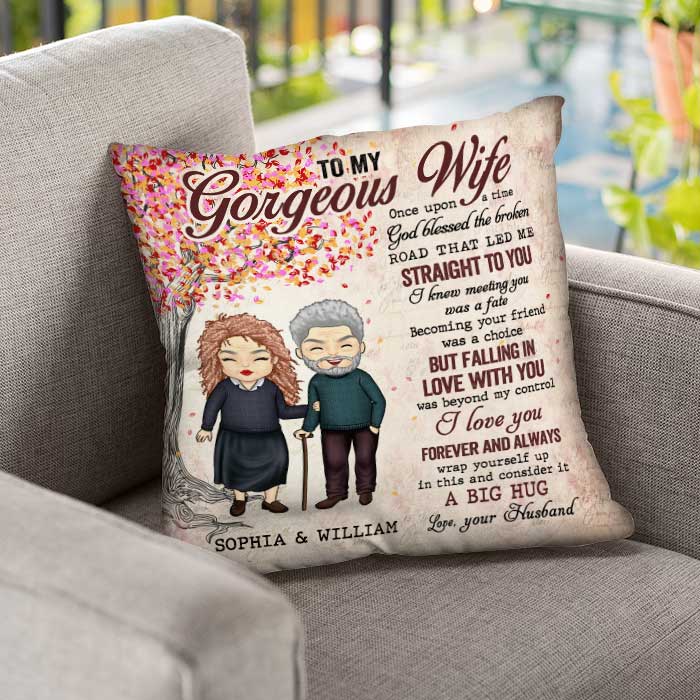 To My Gorgeous Wife Meeting You Was A Fate - Gift For Couples, Personalized Pillow (Insert Included)