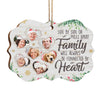 Family Will Always Be Connected By Heart - Personalized Custom Benelux Shaped Wood Photo Christmas Ornament - Upload Image, Gift For Family, Christmas Gift