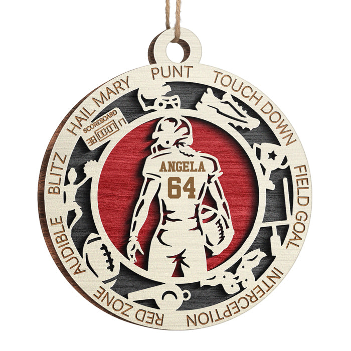 Sport Series American Football - Sports Personalized Custom Ornament - Wood Round Shaped - Christmas Gift For Sport Lovers, Sport Players