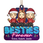 Bestie Forever & Always - Bestie Personalized Custom Ornament - Wood Unique Shaped - Christmas Gift For Best Friends, BFF, Sisters