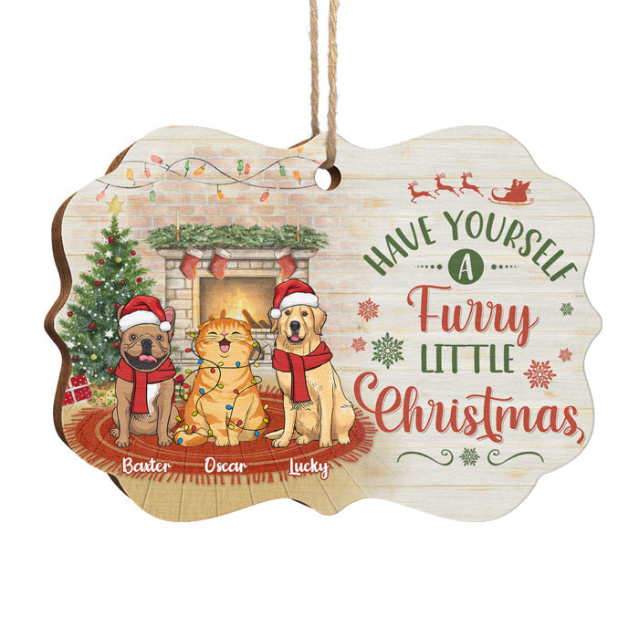 Have Yourself A Furry Little Christmas - Personalized Custom Benelux Shaped Wood Christmas Ornament - Gift For Pet Lovers, Christmas Gift