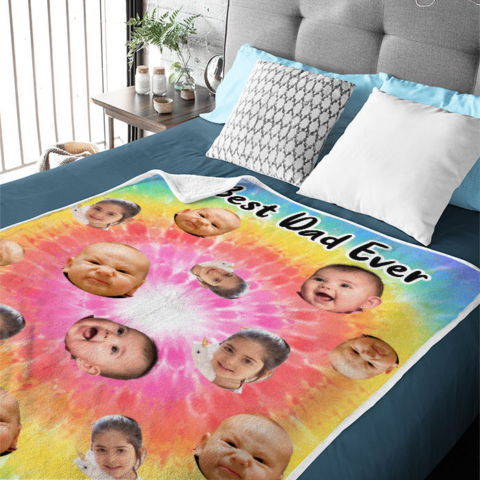 Best Dad Ever - Personalized Custom Blanket - Upload Image, Gift For Dad, Christmas Gift
