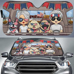 Couple & Dogs 4th July - Personalized Auto Sunshade - Gift For Couples, Husband Wife