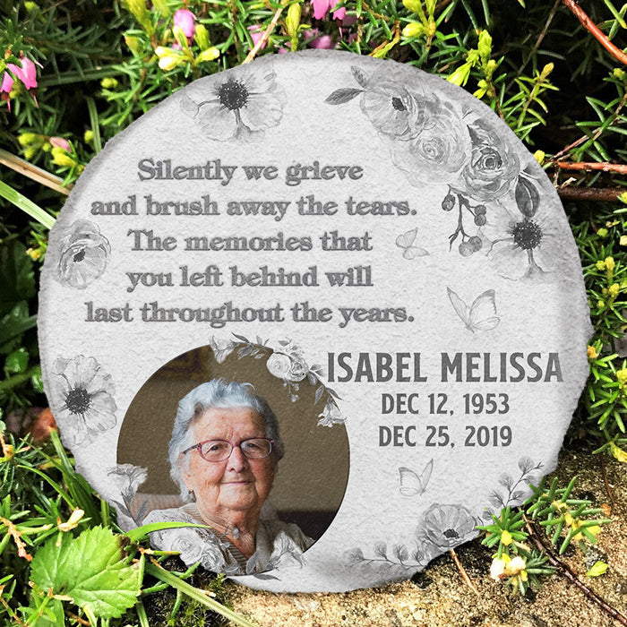 The Memories Will Last Throughout The Years - Personalized Memorial Stone, Human Grave Marker - Upload Image, Memorial Gift, Sympathy Gift