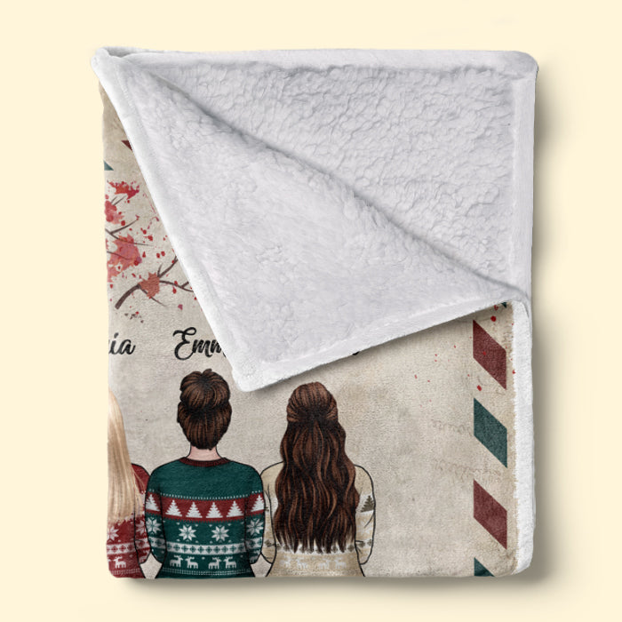 We Are Always Connected By Heart - Family Personalized Custom Blanket -  Christmas Gift For Siblings, Brothers, Sisters
