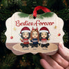 Besties Forever And Always - Personalized Custom Benelux Shaped Wood Christmas Ornament - Gift For Bestie, Best Friend, Sister, Birthday Gift For Bestie And Friend, Christmas Gift