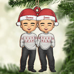 You & Me Under The Christmas Tree - Couple Personalized Custom Ornament - Wood Unique Shaped - Christmas Gift For Brothers, Kids