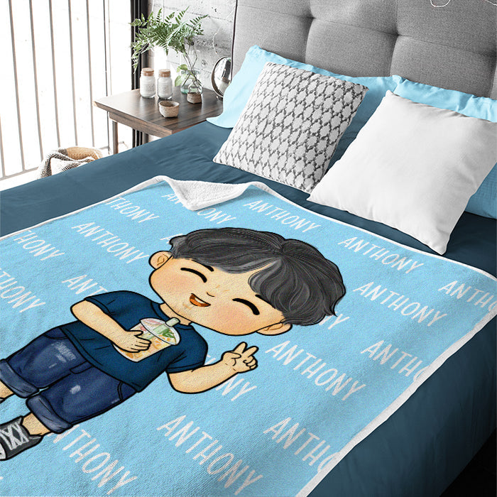 Colorful Lovely Lettering - Personalized Custom Blanket - Gift For Kids, Gift For Family, Christmas Gift