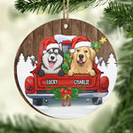 Ready For Christmas - Personalized Custom Round Shaped Wood Christmas Ornament - Gift For Pet Lovers, Christmas Gift