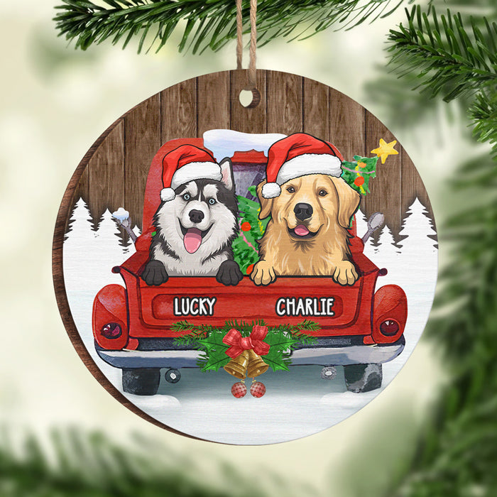 Ready For Christmas - Personalized Custom Round Shaped Wood Christmas Ornament - Gift For Pet Lovers, Christmas Gift
