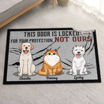 This Door Is Locked For Your Protection - Personalized Shaped Decorative Mat - Gift For Pet Lovers, Pet Owners, Pet Gift