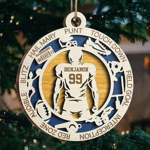 Sport Series American Football - Sports Personalized Custom Ornament - Wood Round Shaped - Christmas Gift For Sport Lovers, Sport Players