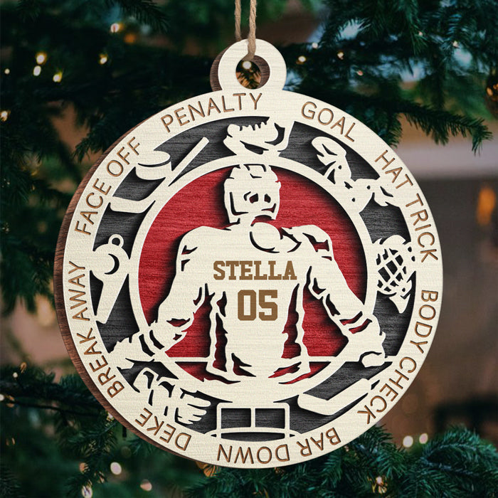 Sport Series Hockey - Sports Personalized Custom Ornament - Wood Round Shaped - Christmas Gift For Sport Lovers, Sport Players