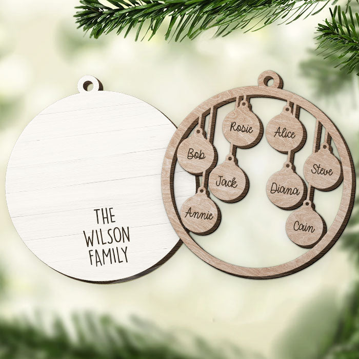 Family Is The Best Part Of Christmas - Personalized Custom Round Shaped 2 Layered Wood Christmas Ornament - Gift For Family Member, Christmas Gift