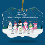 Family Where Life Begins - Personalized Custom Benelux Shaped Acrylic Christmas Ornament - Gift For Family, Christmas Gift