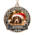 Woof You A Merry Christmas - Personalized Custom Round Shaped Wood Photo Christmas Ornament - Upload Image, Gift For Pet Lovers, Christmas Gift