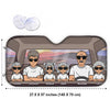 Happy Family Trip - Personalized Auto Sunshade - Gift For Couples, Husband Wife