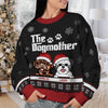 Merry Christmas The Dogfather Dogmother - Dog Personalized Custom Ugly Sweatshirt - Unisex Wool Jumper - Christmas Gift For Pet Owners, Pet Lovers