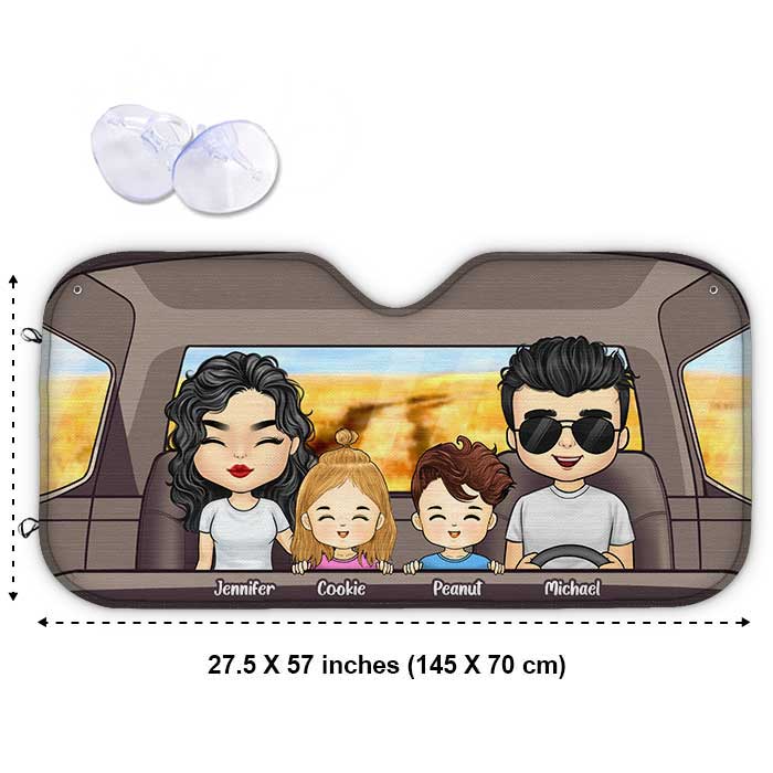 Family Trip Together - Personalized Auto Sunshade - Gift For Couples, Husband Wife