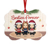 Besties Forever And Always - Personalized Custom Benelux Shaped Wood Christmas Ornament - Gift For Bestie, Best Friend, Sister, Birthday Gift For Bestie And Friend, Christmas Gift