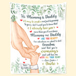 Your Happiness Is Born - Family Personalized Custom Baby Blanket - Baby Shower Gift, Gift For First Mom