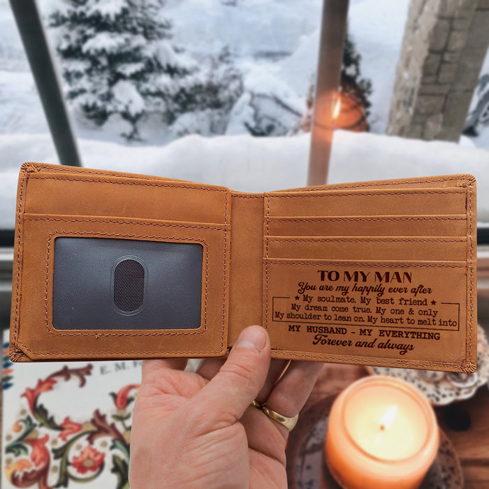 To My Man You Are My Happily Ever After - Bifold Wallet - To My Husband, Gift For Husband, Anniversary, Engagement, Wedding, Marriage Gift, Christmas Gift