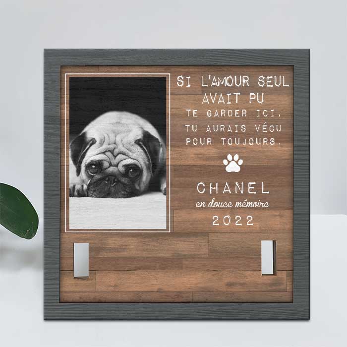 Les Meilleurs Amis Entrent Dans Nos Vies Et Laissent Leurs Empreintes Dans Nos Cœurs - Memorial Personalized Custom Pet Loss Sign, Collar Frame - Upload Image, Sympathy Gift, Gift For Pet Owners, Pet Lovers French