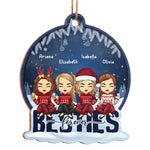 We're Bestie Forever - Bestie Personalized Custom Ornament - Wood Snow Globe Shaped - Christmas Gift For Best Friends, BFF, Sisters