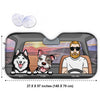 Road Trip With Dogs - Personalized Auto Sunshade - Gift For Pet Lovers