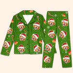 Wish You A Furry Christmas, Human - Dog & Cat Personalized Custom Face Photo Pajamas - Upload Image, Christmas Gift For Pet Owners, Pet Lovers