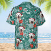 Christmas Floral Pattern - Dog & Cat Personalized Custom Unisex Hawaiian Shirt - Upload Image, Dog Face, Cat Face - Summer Vacation Gift, Gift For Pet Owners, Pet Lovers