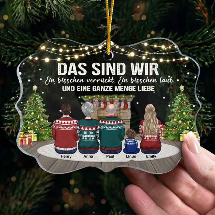 Ein Bisschen Verrückt, Und Eine Ganze Menge Liebe - German Personalized Custom Benelux Shaped Acrylic Christmas Ornament - Gift For Family, Christmas Gift