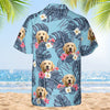 Tropical Leaves And Pet - Dog & Cat Personalized Custom Unisex Hawaiian Shirt - Upload Image, Dog Face, Cat Face - Summer Vacation Gift, Gift For Pet Owners, Pet Lovers
