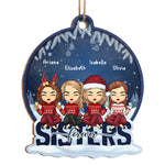 We're Bestie Forever - Bestie Personalized Custom Ornament - Wood Snow Globe Shaped - Christmas Gift For Best Friends, BFF, Sisters