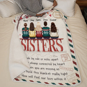 We Are Always Connected By Heart - Family Personalized Custom Blanket -  Christmas Gift For Siblings, Brothers, Sisters