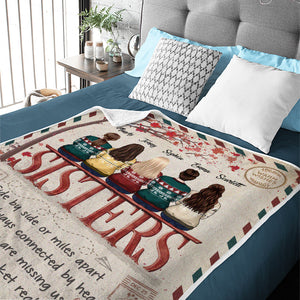 We Are Always Connected By Heart - Family Personalized Custom Blanket -  Christmas Gift For Siblings, Brothers, Sisters