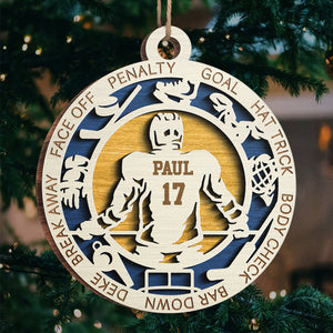 Sport Series Hockey - Sports Personalized Custom Ornament - Wood Round Shaped - Christmas Gift For Sport Lovers, Sport Players