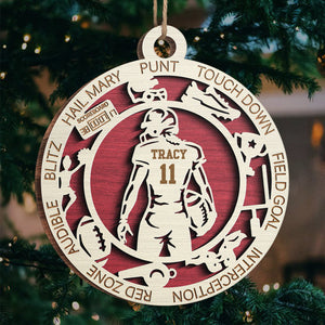 Sport Series American Football - Sports Personalized Custom Ornament - Wood Round Shaped - Christmas Gift For Sport Lovers, Sport Players