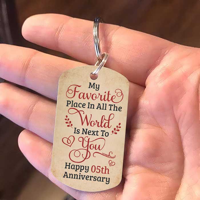 My Favorite Place Is Next To You - Upload Image, Gift For Couples - Personalized Keychain.