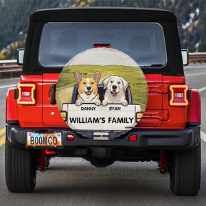 Peeking Out The Window - Personalized Dog Spare Tire Cover.