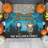 No Tricks Just Treats - Personalized Decorative Mat, Halloween Ideas.