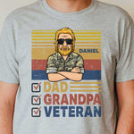 Custom Name Dad Grandpa Veteran Gifts - Personalized Apparel