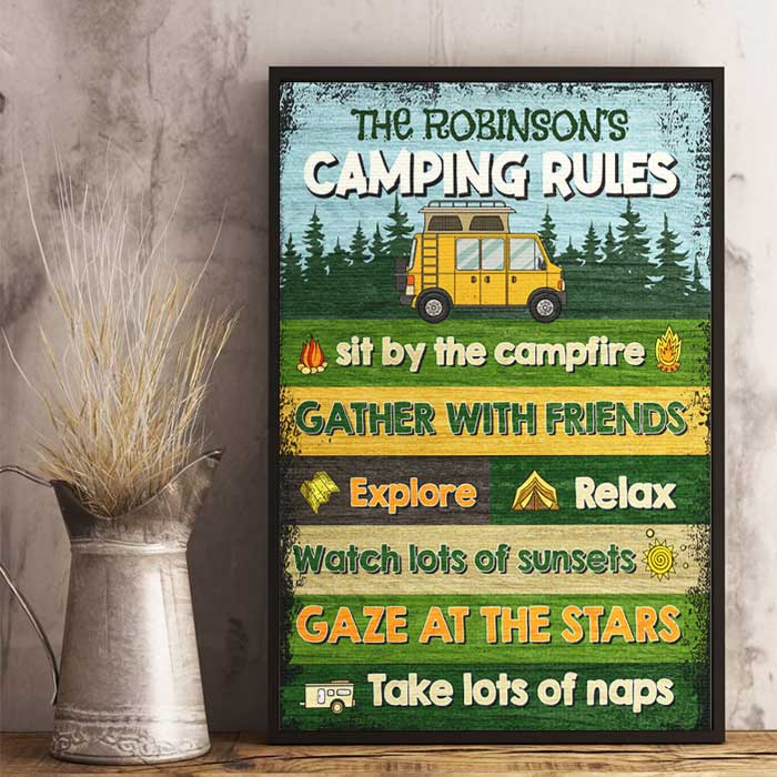 Sit By The Campfire Explore & Relax Watch Lots Of Sunsets - Personalized Vertical Poster