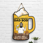 World's Greatest Dad Bod - Gift For Dad, Grandpa - Personalized Shaped Wood Sign