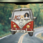 Happiness Is Camping With Dogs - Personalized Custom Car Shaped Wood Christmas Ornament