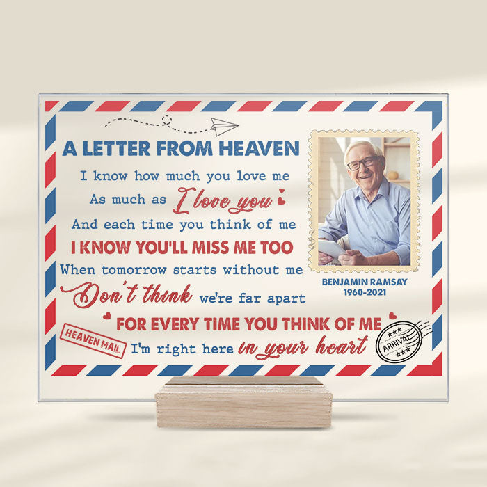 I Know You'll Miss Me Too - Personalized Acrylic Plaque - Upload Image, Memorial Gift, Sympathy Gift